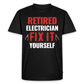 Électricien à la retraite Réparez-le vous-même - T-shirt Premium bio Homme - noir - Devant - Nico (187cm)
