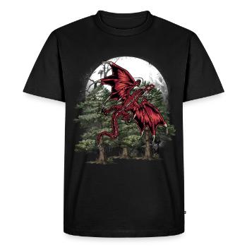 Créatures Mythiques, Dragon, Forêt, Sauvage, Wild Fantasy - T-shirt Premium bio Homme - noir - Devant - Nico (187cm)