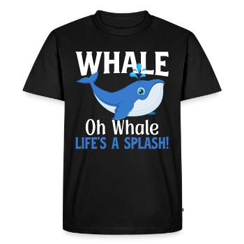 Baleine oh La vie de baleine est une éclaboussure - T-shirt Premium bio Homme - noir - Devant - Nico (187cm)