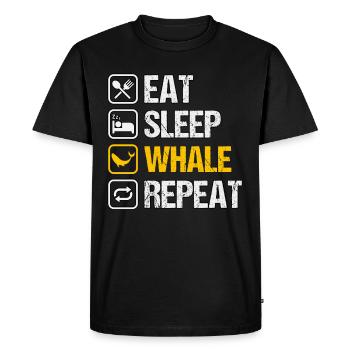 Mangez dormir Baleine Répéter - T-shirt Premium bio Homme - noir - Devant - Nico (187cm)