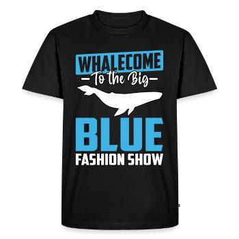 Whalecome to the big blue fashion show - Men's Premium Organic T-Shirt - black - Front - Nico (187cm)