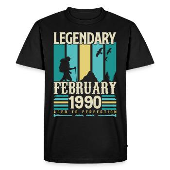 Cadeau Vintage Anniversaire Février 1990, février. - T-shirt Premium bio Homme - noir - Devant - Nico (187cm)
