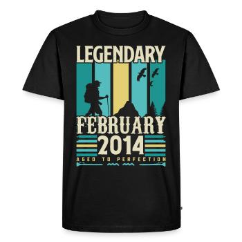 Vintage Birthday Gift February 2014, February. - Men's Premium Organic T-Shirt - black - Front - Nico (187cm)