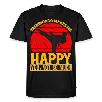 Le taekwondo me rend heureux toi, pas tellement - T-shirt Premium bio Homme - noir - Devant - Nico (187cm)