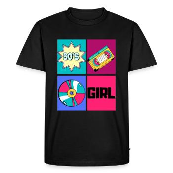 90s Girl 1990s Fashion 90 Theme Party Nineties - Men's Premium Organic T-Shirt - black - Front - Nico (187cm)