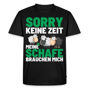 MY SHEEP NEED ME Funny Sheep Shepherd - Men's Premium Organic T-Shirt - black - Front - Nico (187cm)