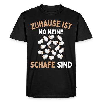 Home is where my sheep are! Sheep Shepherd - Men's Premium Organic T-Shirt - black - Front - Nico (187cm)