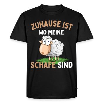 Zuhause ist wo meine Schafe sind! Schaf Schäfer - Männer Premium Bio T-Shirt - Schwarz - Vorne - Nico (187cm)
