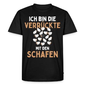 I'M THE CRAZY ONE WITH THE SHEEP - Sheep - Men's Premium Organic T-Shirt - black - Front - Nico (187cm)