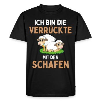 I'M THE CRAZY ONE WITH THE SHEEP - Sheep - Men's Premium Organic T-Shirt - black - Front - Nico (187cm)