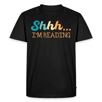 Chut J’ai lu Book Lover Bookworm - T-shirt Premium bio Homme - noir - Devant - Nico (187cm)
