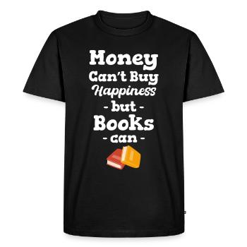 L’argent ne fait pas le bonheur, mais les livres le peuvent - T-shirt Premium bio Homme - noir - Devant - Nico (187cm)