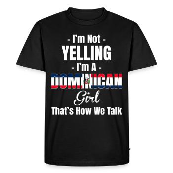 Je ne crie pas, je suis dominicain - T-shirt Premium bio Homme - noir - Devant - Nico (187cm)