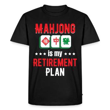 Le mahjong est mon plan de retraite - T-shirt Premium bio Homme - noir - Devant - Nico (187cm)