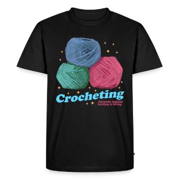 Crochet crochet crochet crochet cadeau - T-shirt Premium bio Homme - noir - Devant - Nico (187cm)