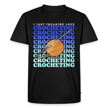 Crochet crochet crochet crochet cadeau - T-shirt Premium bio Homme - noir - Devant - Nico (187cm)