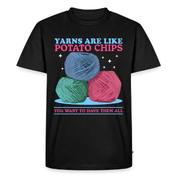 Crochet au Crochet | Crochet fil crochet cadeau - T-shirt Premium bio Homme - noir - Devant - Nico (187cm)