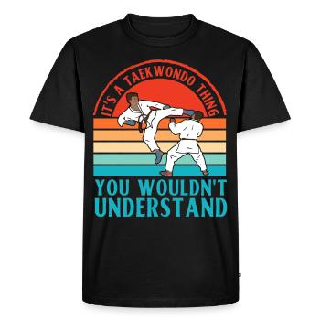 C’est un truc de taekwondo que vous ne comprendriez pas - T-shirt Premium bio Homme - noir - Devant - Nico (187cm)