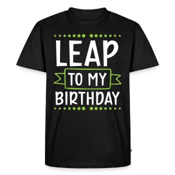 Joyeux anniversaire Année bissextile 29 février Jour bissextile - T-shirt Premium bio Homme - noir - Devant - Nico (187cm)