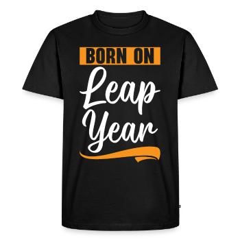 Joyeux anniversaire Année bissextile 29 février Jour bissextile - T-shirt Premium bio Homme - noir - Devant - Nico (187cm)