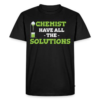 Les chimistes ont toutes les solutions physiques - T-shirt Premium bio Homme - noir - Devant - Nico (187cm)