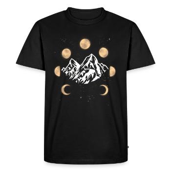 Summit, Mountains, Moon, Night Sky, Universe, Mountain - Men's Premium Organic T-Shirt - black - Front - Nico (187cm)