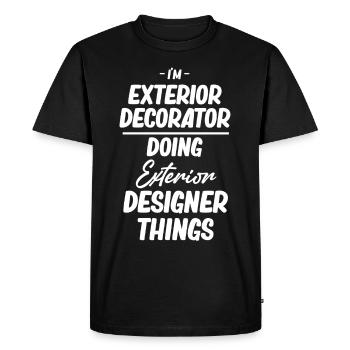 Je suis designer d’extérieur et je fais - T-shirt Premium bio Homme - noir - Devant - Nico (187cm)