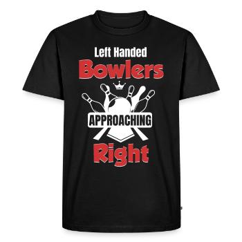 Les gauchers s’approchent des droitiers, les deux mains - T-shirt Premium bio Homme - noir - Devant - Nico (187cm)