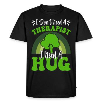 Tree-hugging environmentalist nature lover - Men's Premium Organic T-Shirt - black - Front - Nico (187cm)