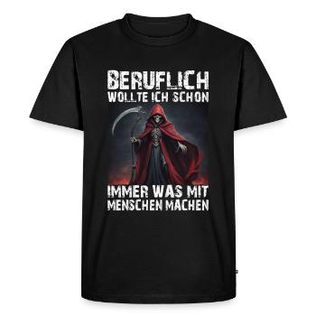 La Faucheuse - T-shirt Premium bio Homme - noir - Devant - Nico (187cm)