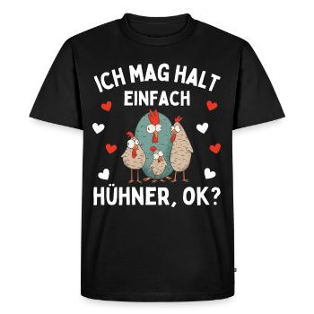 J’AIME JUSTE LES POULETS ! D’ACCORD? Drôles de poulets - T-shirt Premium bio Homme - noir - Devant - Nico (187cm)