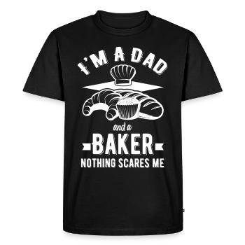I'm a father and a baker Nothing bothers me - Men's Premium Organic T-Shirt - black - Front - Nico (187cm)