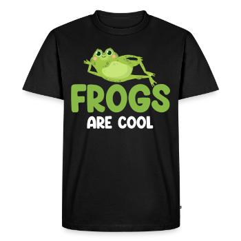 Frogs are cool frog lovers, - Men's Premium Organic T-Shirt - black - Front - Nico (187cm)