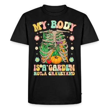 Groovy Vegan Plant-Based Diet - Men's Premium Organic T-Shirt - black - Front - Nico (187cm)
