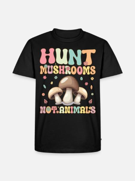 Groovy Mykologe auf Pilzsuche - Männer Premium Bio T-Shirt - Schwarz