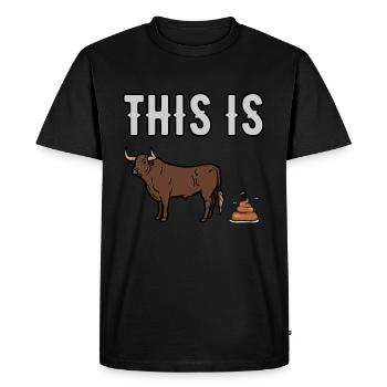 C’est des conneries, drôle, dire, humour, sarcasme - T-shirt Premium bio Homme - noir - Devant - Nico (187cm)