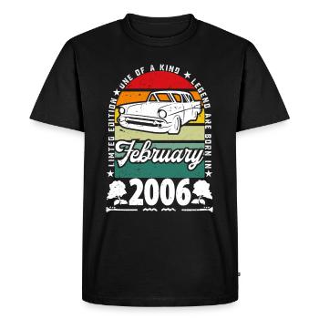 Anniversaire février 2006, Vintage février 2006. - T-shirt Premium bio Homme - noir - Devant - Nico (187cm)