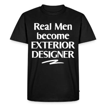 De vrais hommes deviennent des designers d’extérieur - T-shirt Premium bio Homme - noir - Devant - Nico (187cm)