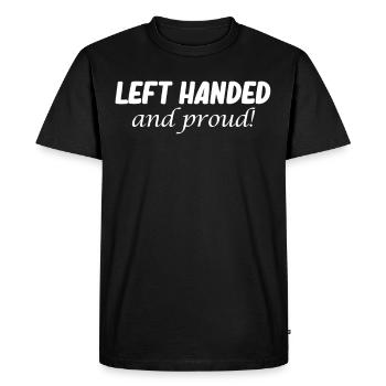 Gaucher et fier ! Drôle ambidextre - T-shirt Premium bio Homme - noir - Devant - Nico (187cm)