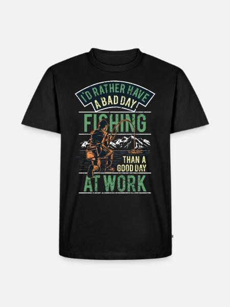 Lustiger Fischen Angler Spruch - Männer Premium Bio T-Shirt - Schwarz