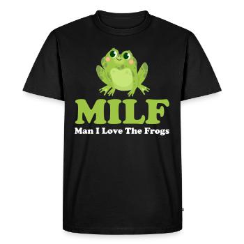 M.I.L.F. Man I Love Frogs Cottagecore - Men's Premium Organic T-Shirt - black - Front - Nico (187cm)