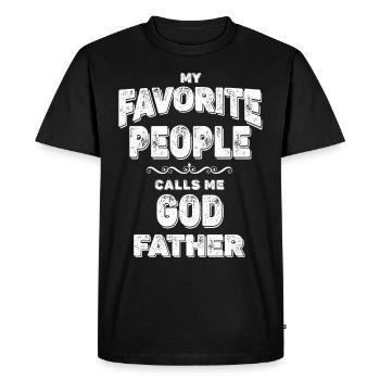 Mes gens préférés m’appellent parrain - T-shirt Premium bio Homme - noir - Devant - Nico (187cm)