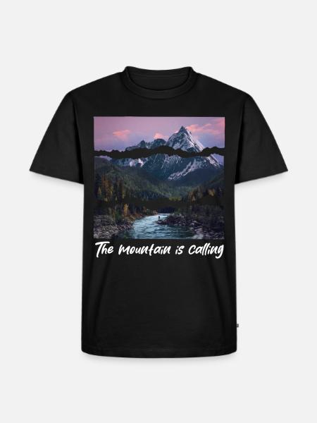 the mountain is calling - Men's Premium Organic T-Shirt - black