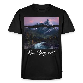 The mountain is calling - Men's Premium Organic T-Shirt - black - Front - Nico (187cm)