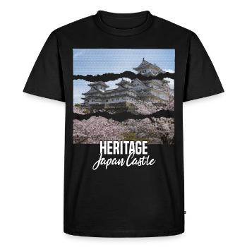 Patrimoine du château du Japon - T-shirt Premium bio Homme - noir - Devant - Nico (187cm)