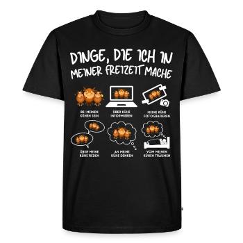 VACHES DRÔLES VACHE FERMIER DISANT DRÔLE DE VACHE FEMME DE FERMIER - T-shirt Premium bio Homme - noir - Devant - Nico (187cm)