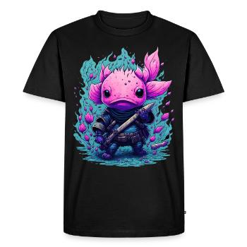Axolotl - Men's Premium Organic T-Shirt - black - Front - Nico (187cm)