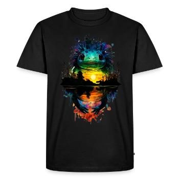 Axolotl - Men's Premium Organic T-Shirt - black - Front - Nico (187cm)