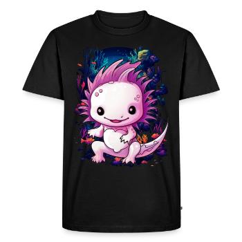 Axolotl - Men's Premium Organic T-Shirt - black - Front - Nico (187cm)