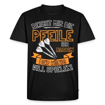 Fléchettes drôles disant DONNEZ-MOI LES FLÈCHES À ELLE - T-shirt Premium bio Homme - noir - Devant - Nico (187cm)